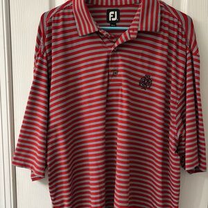 FootJoy Red and Gray Striped Men's Shirt